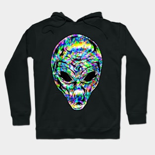 Alien Head Tie Dye Outer Space Aesthetic Retro Hoodie